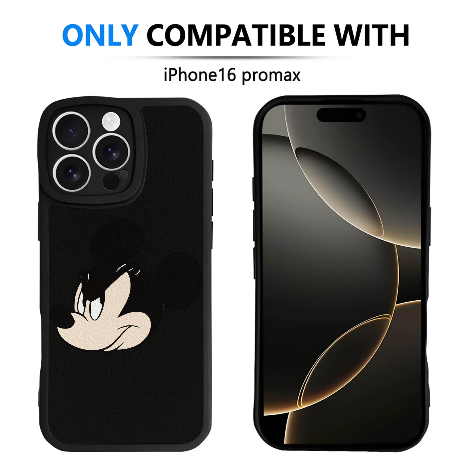 （画像用） ミッキーマウス Mickey Mouse 【iPhone 16シリーズ対応】シリコンスマホケース（レザー調） 材質：シリコン